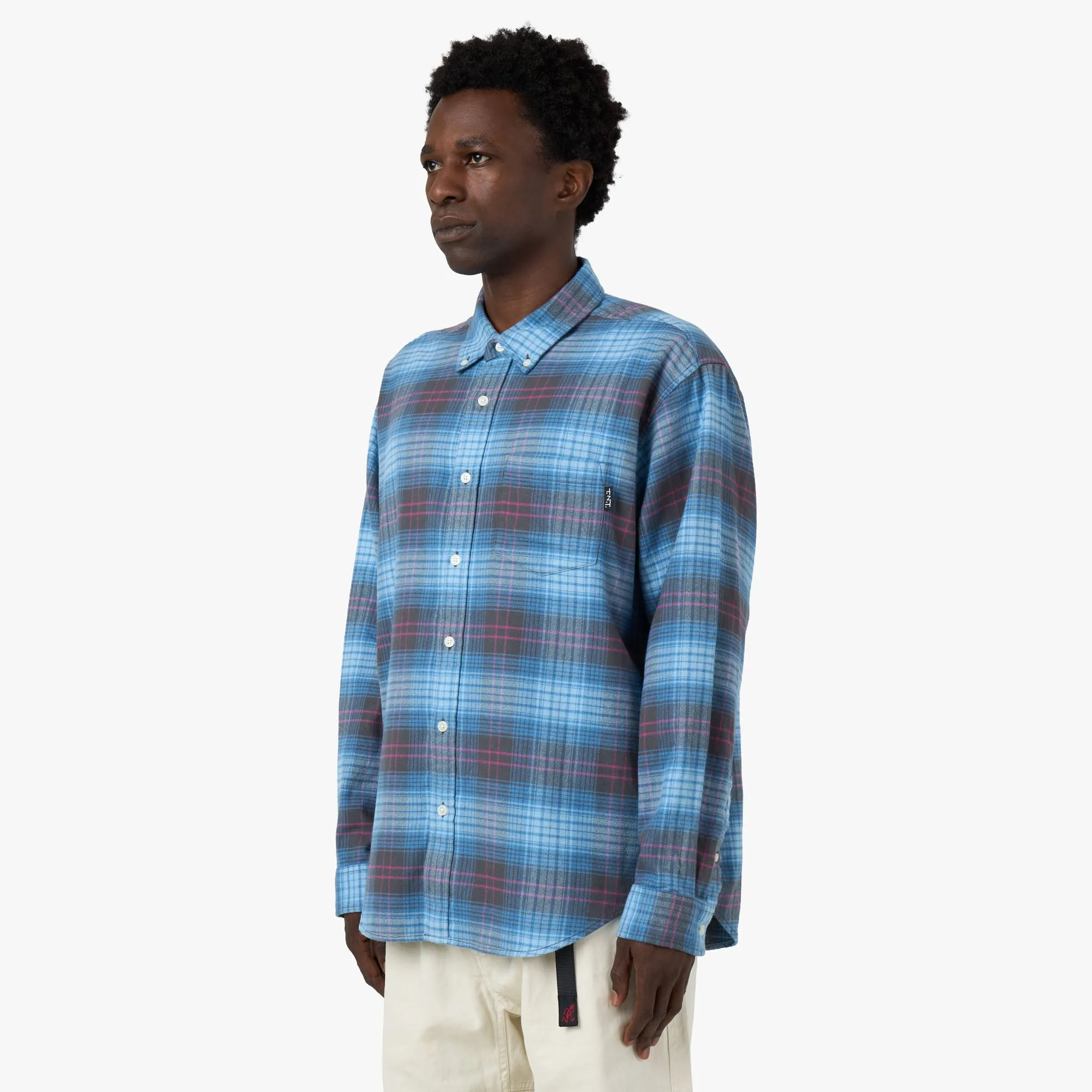 High Density Weave thisisneverthat Flannel Check Shirt Blue