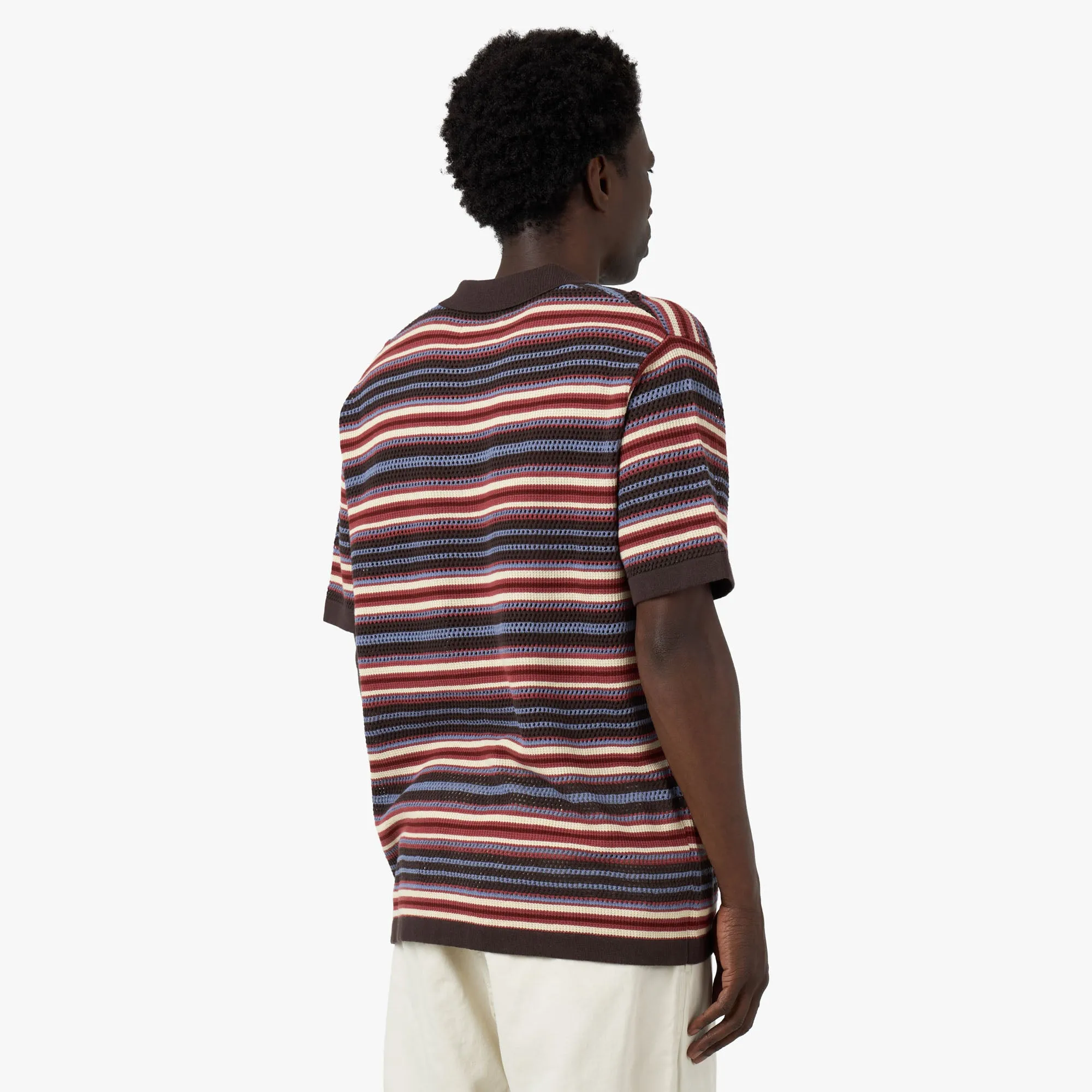 thisisneverthat Striped Knit Polo Red Summer Vibes