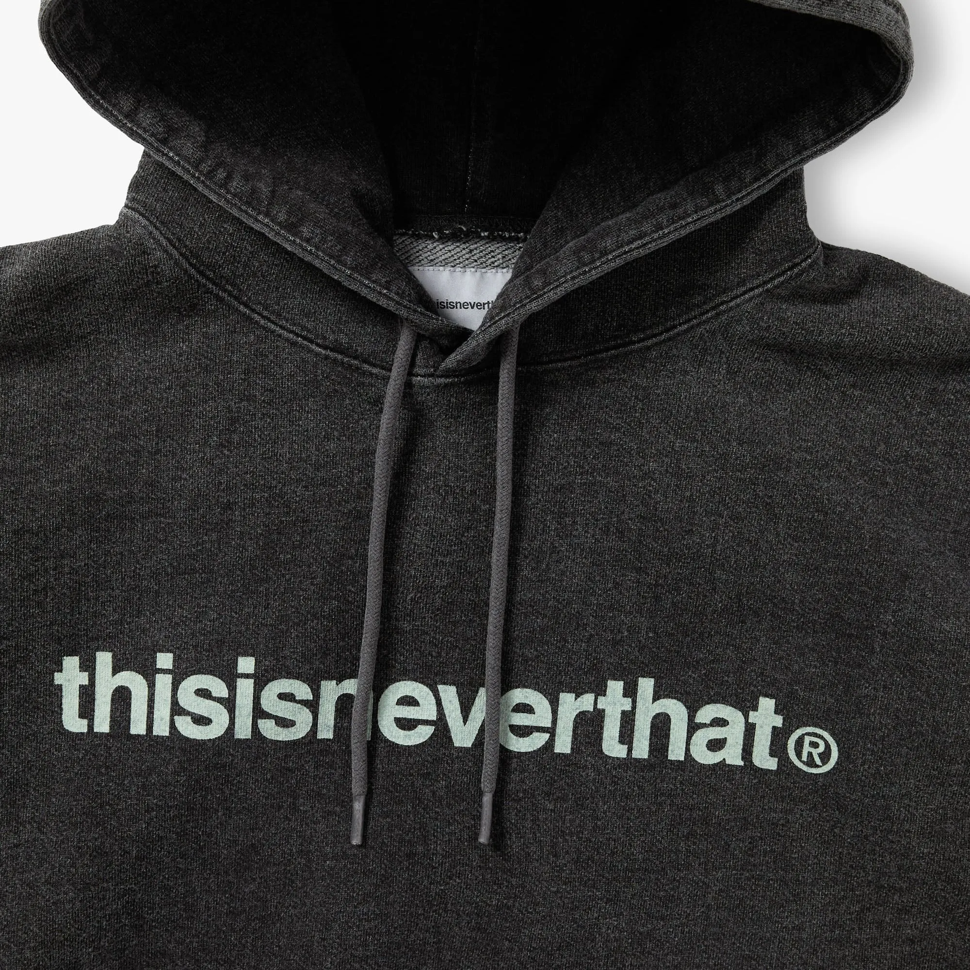 thisisneverthat T-Logo Hoodie Washed Black Branded Look Running Gear
