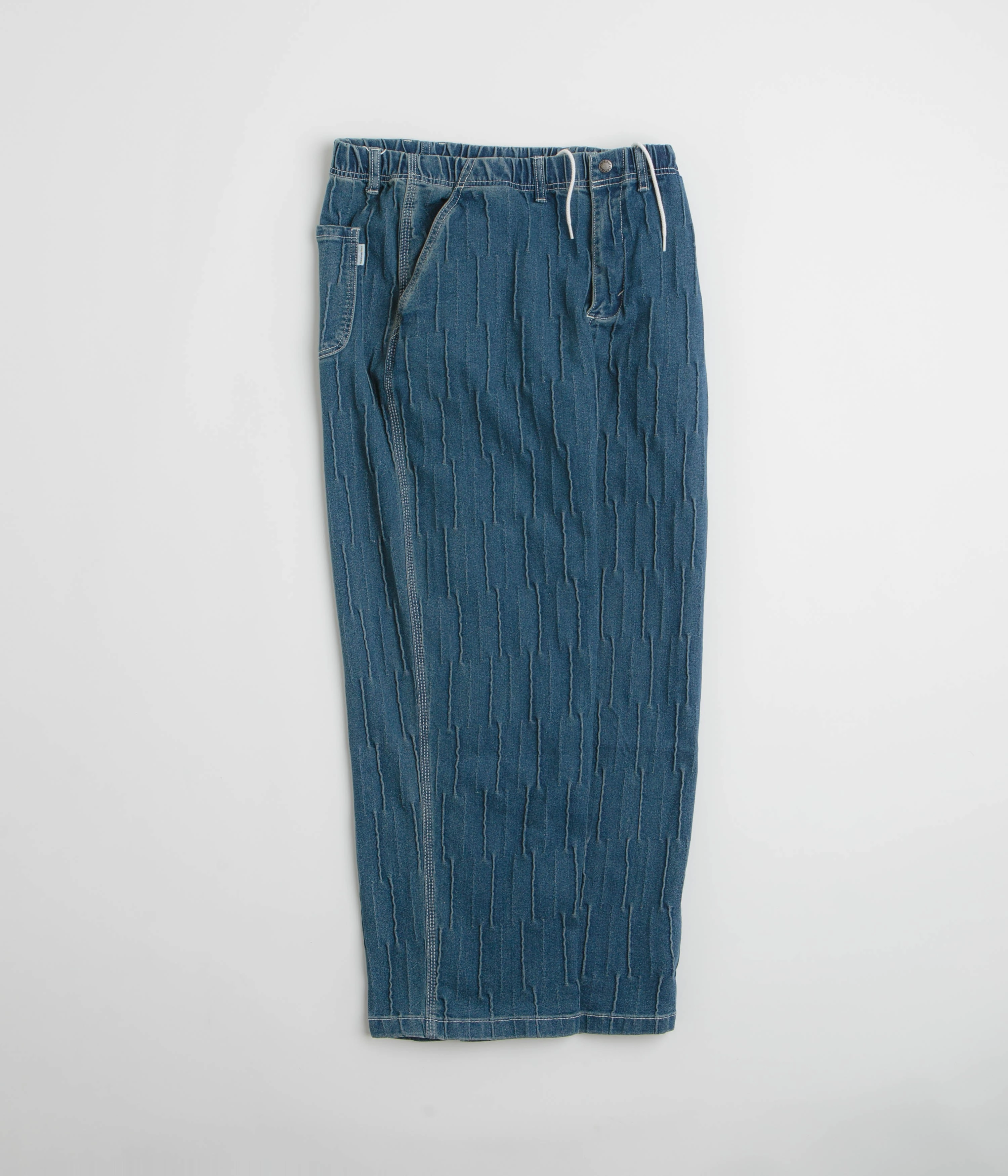 High Waist Stretch Detachable belt thisisneverthat Denim Loose Pants - Blue