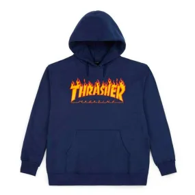 colorful Thrasher - Flame Logo Hoodie Navy