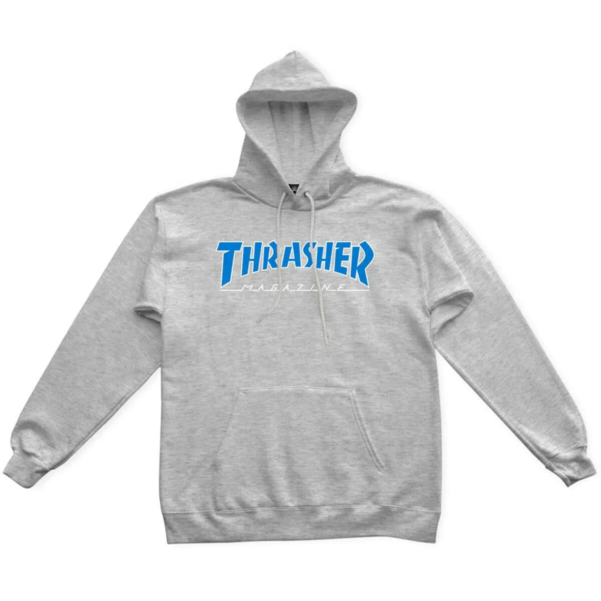 Eco Friendly Dye Process Thrasher - Outlined Hoodie Grey/Blue