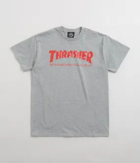Thrasher Skate Mag T-Shirt - Grey / Red party scene