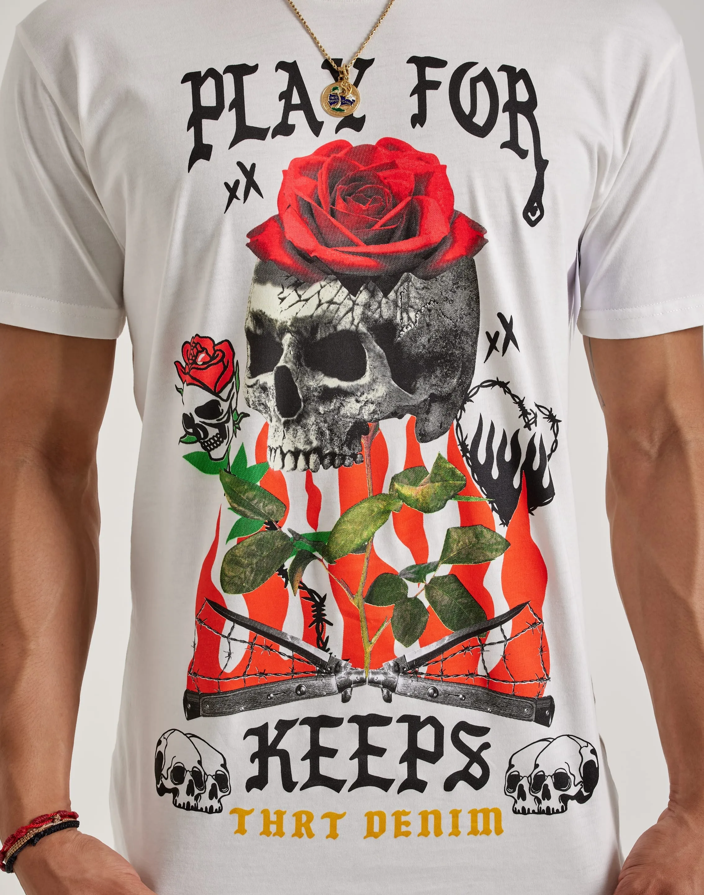 THRT For Keeps Rose Inferno Tee Lake Glow AbrasionResistantFabric