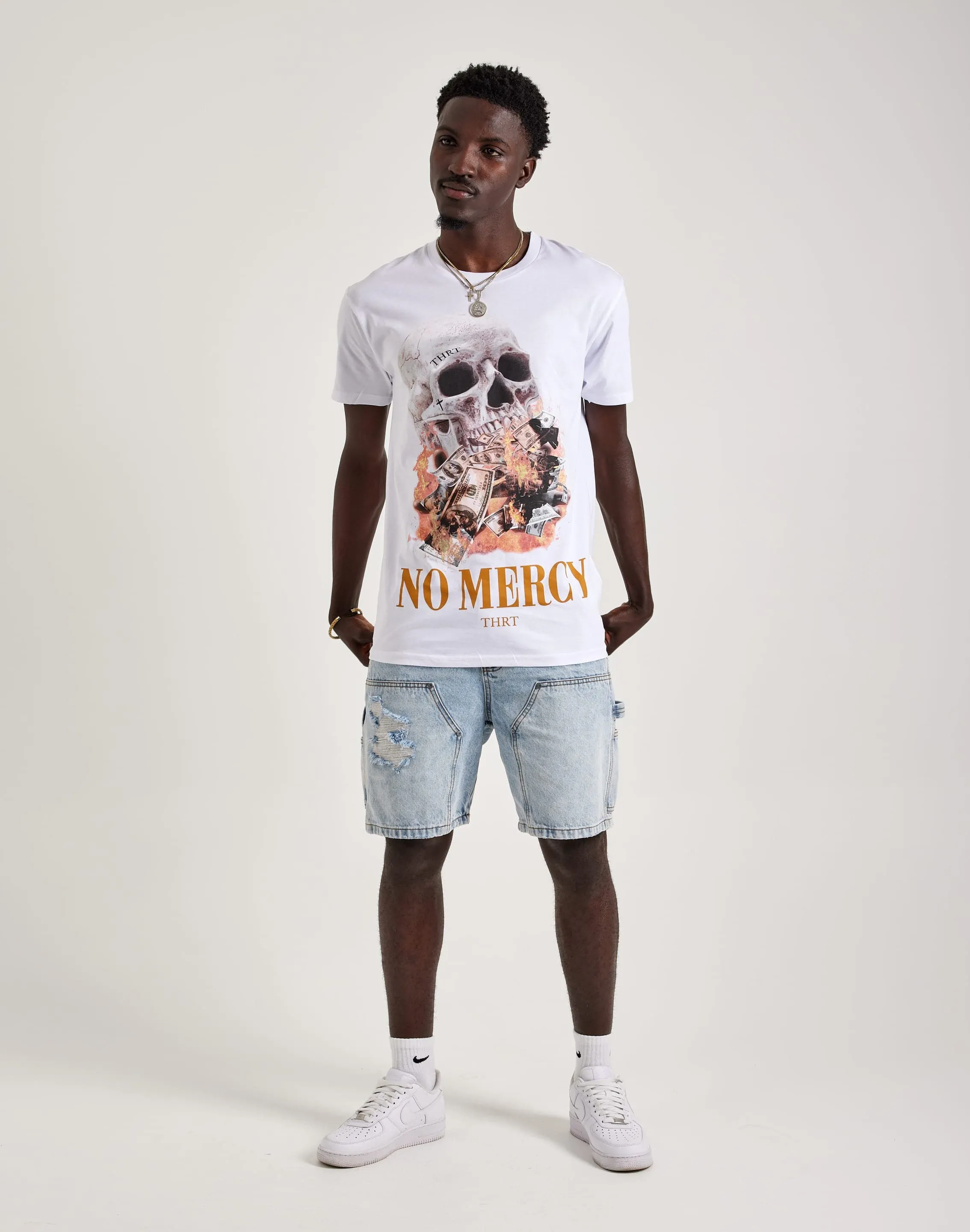 SoftenedEdges Data Mode THRT No Mercy Skull Tee