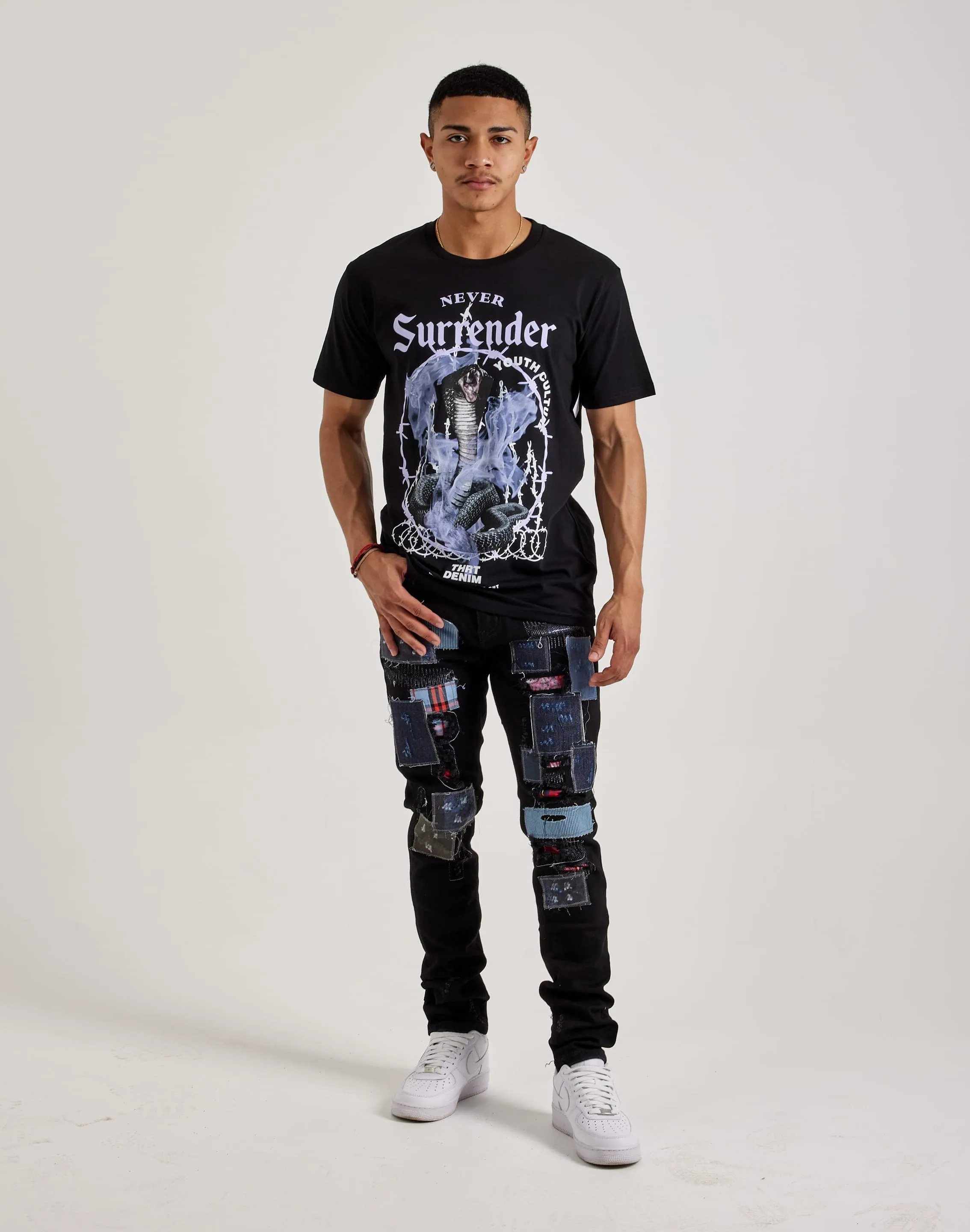 TearResistantMaterial slim fit THRT Serpent Surrender Tee