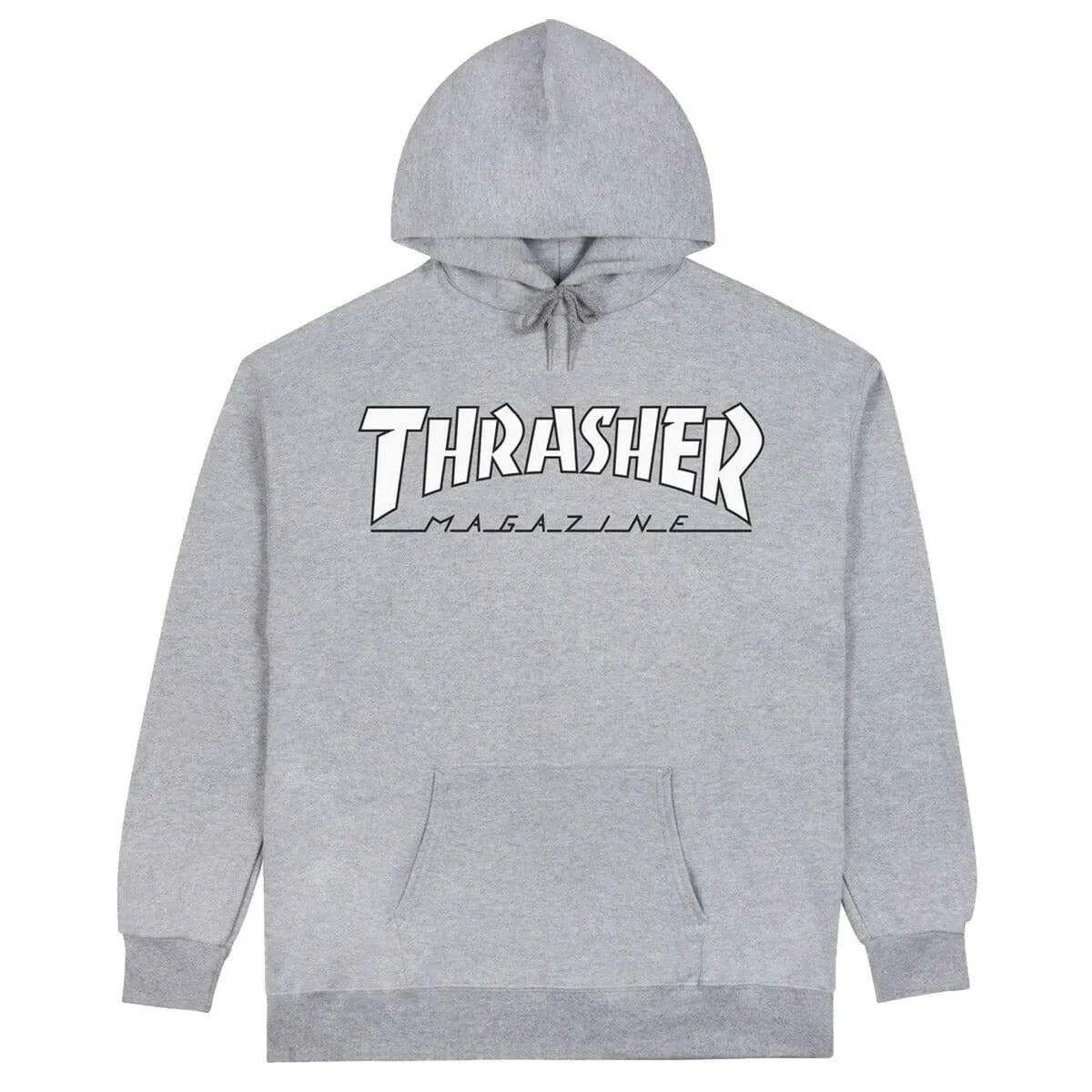 Thrasher - Outlined Hoodie Grey/White Teen Fashion Monkey like