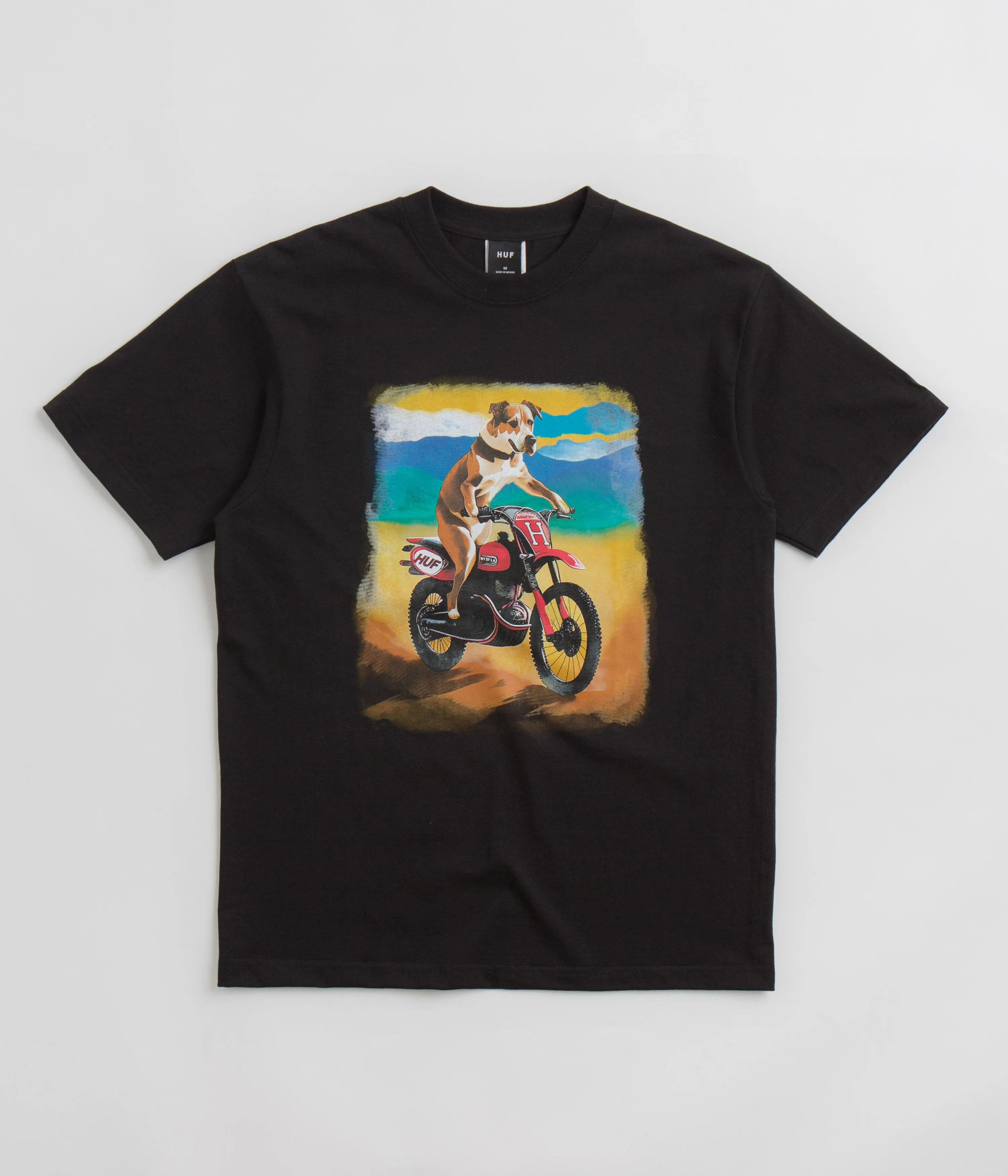 HUF Road Dog T-Shirt - Black Minimalist Sunny Day