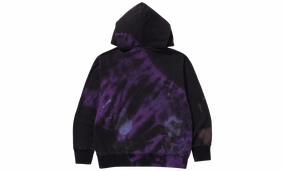 Tie Dye College Relaxed Fit Pullover Hoodie "Black"