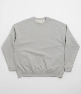 Snow Peak Recycled Cotton Crewneck Sweatshirt - Mid Grey Wrinkle Resistant Essential Layer
