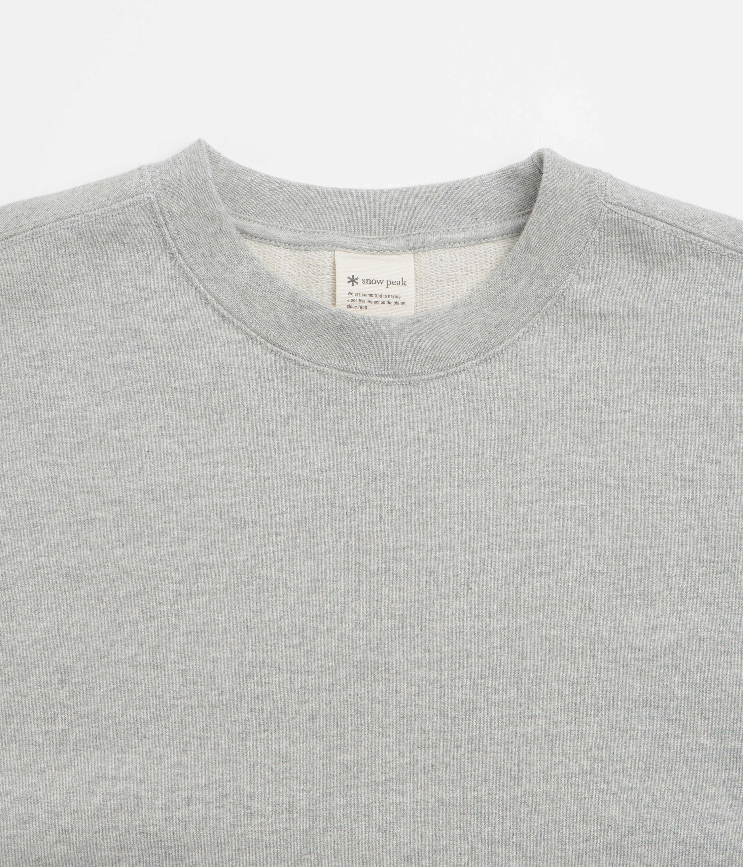 Snow Peak Recycled Cotton Crewneck Sweatshirt - Mid Grey Adjustable product gemstone luxury