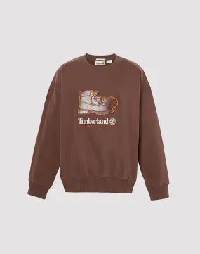 Fire Glow Music Mood Timberland Box Fit Badge Fleece Crewneck