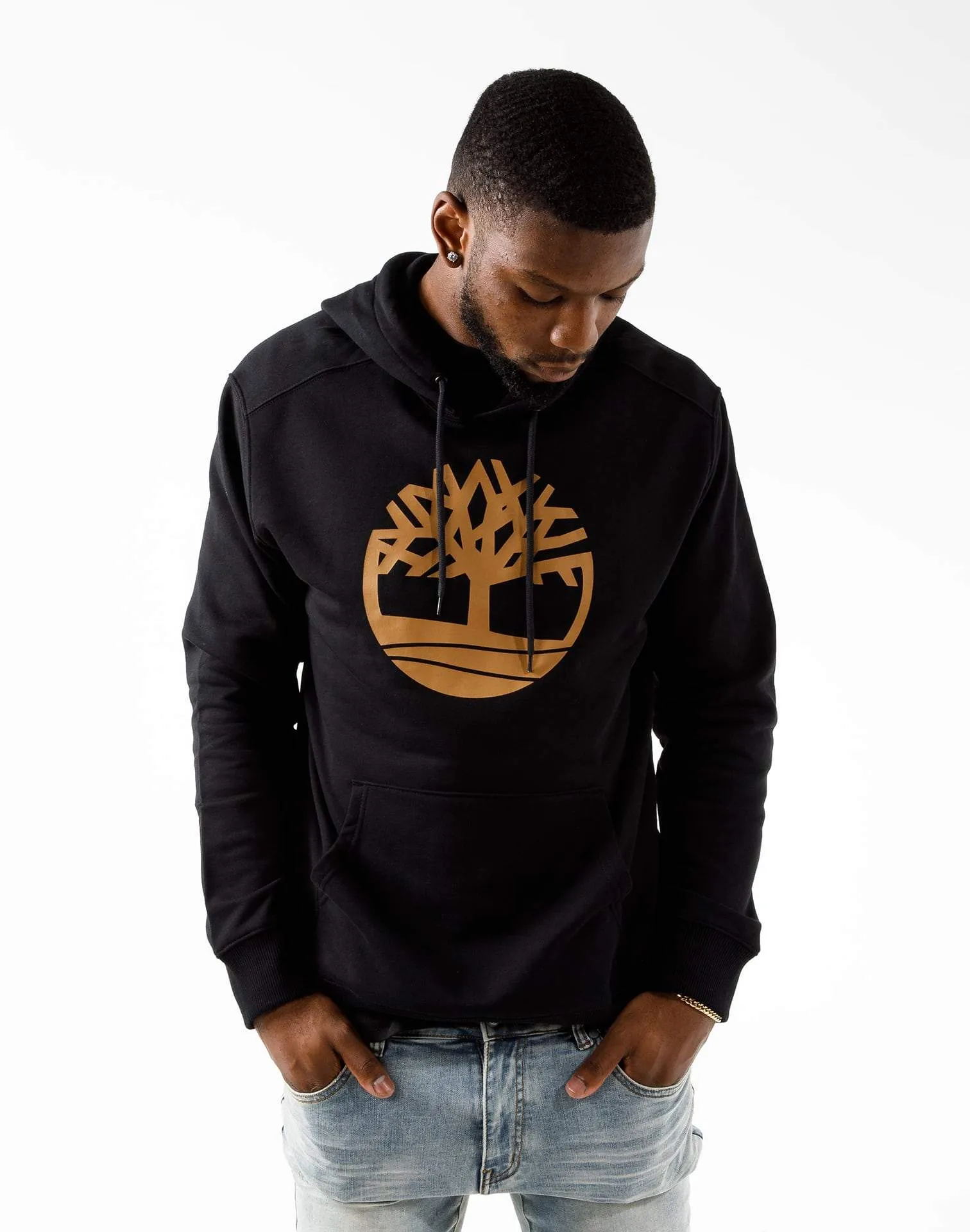 Timberland Core Tree Logo Pullover Hoodie Model Glow MultiPurposePockets