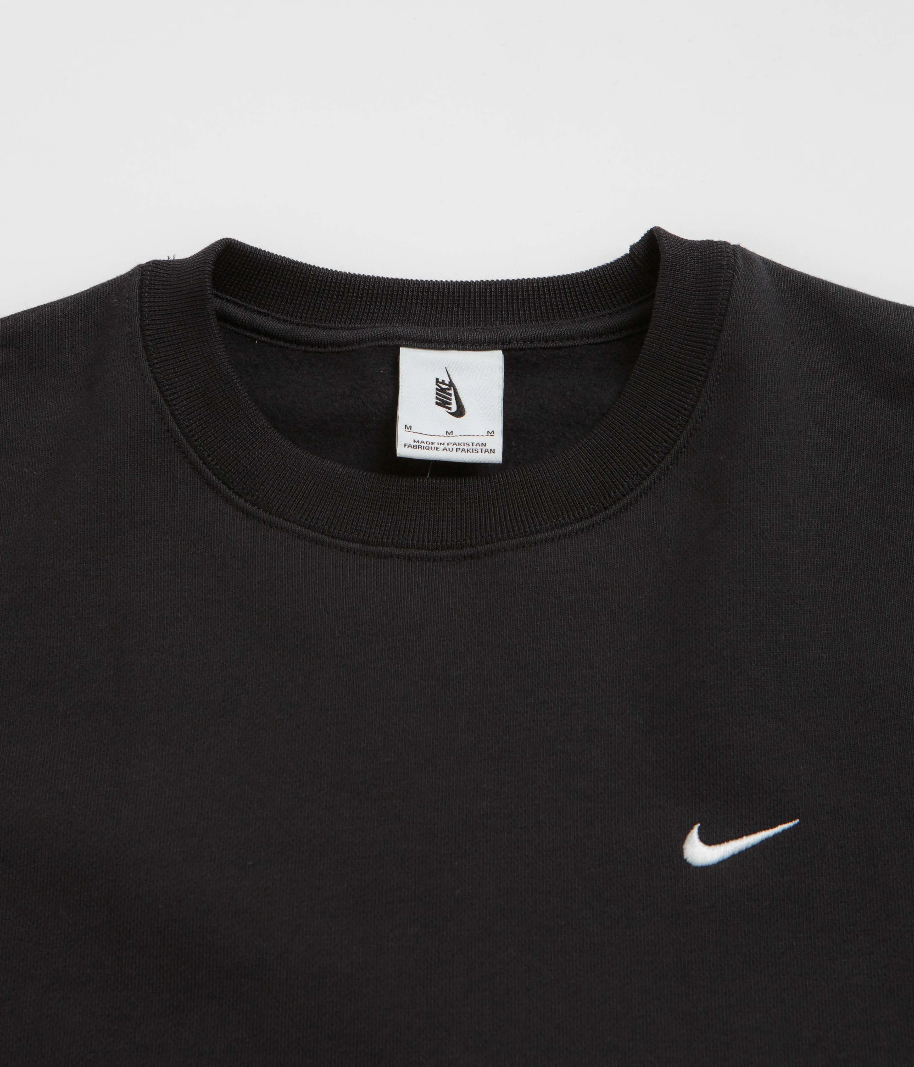 Nike Solo Swoosh Crewneck Sweatshirt - Black / White Plaid Design