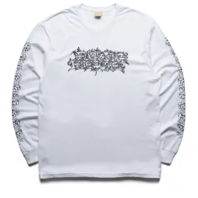 Fucking Awesome Savie L/S Tee - White golfing venue Tight Fit