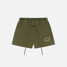 ReinforcedKnees ESSENTIALS FLEECE SOCCER SHORT - MILITARY