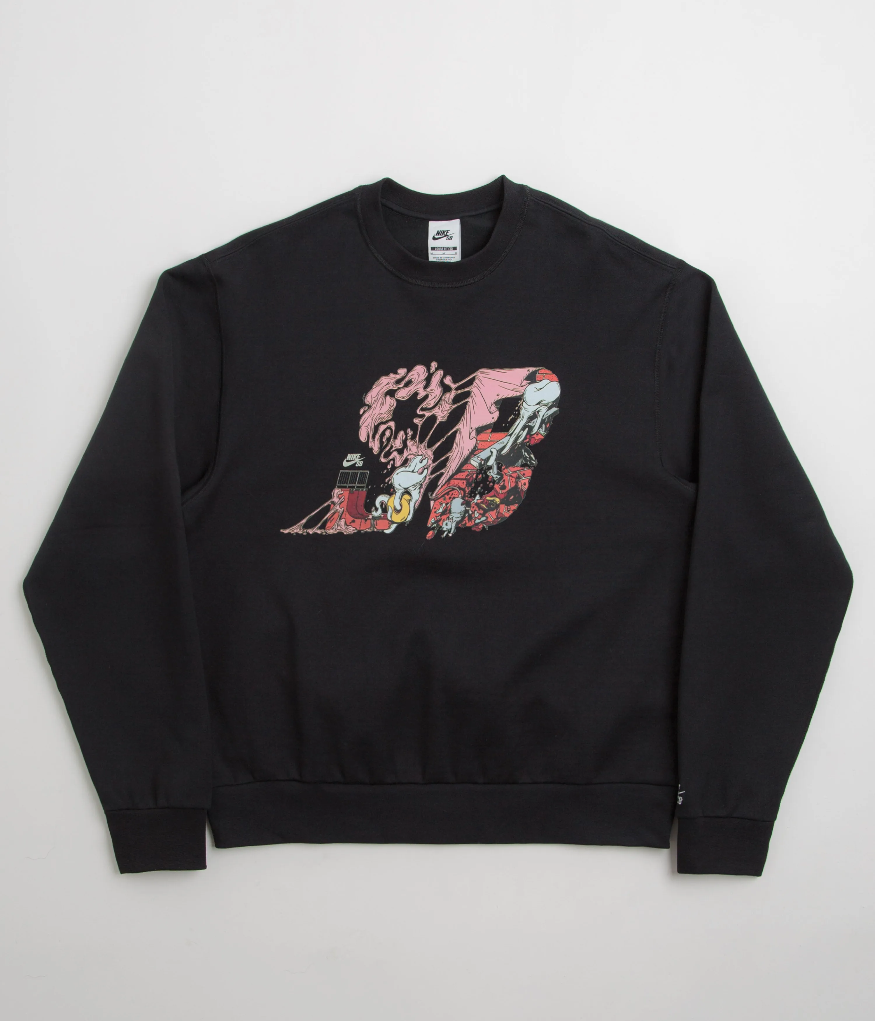 product formal casual harmony Nike SB Graphic Logo Crewneck Sweatshirt - Black / White