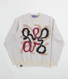 Backpacking Essential Athleisure Wear Helas Spirit Knit Crewneck Sweatshirt - Off White