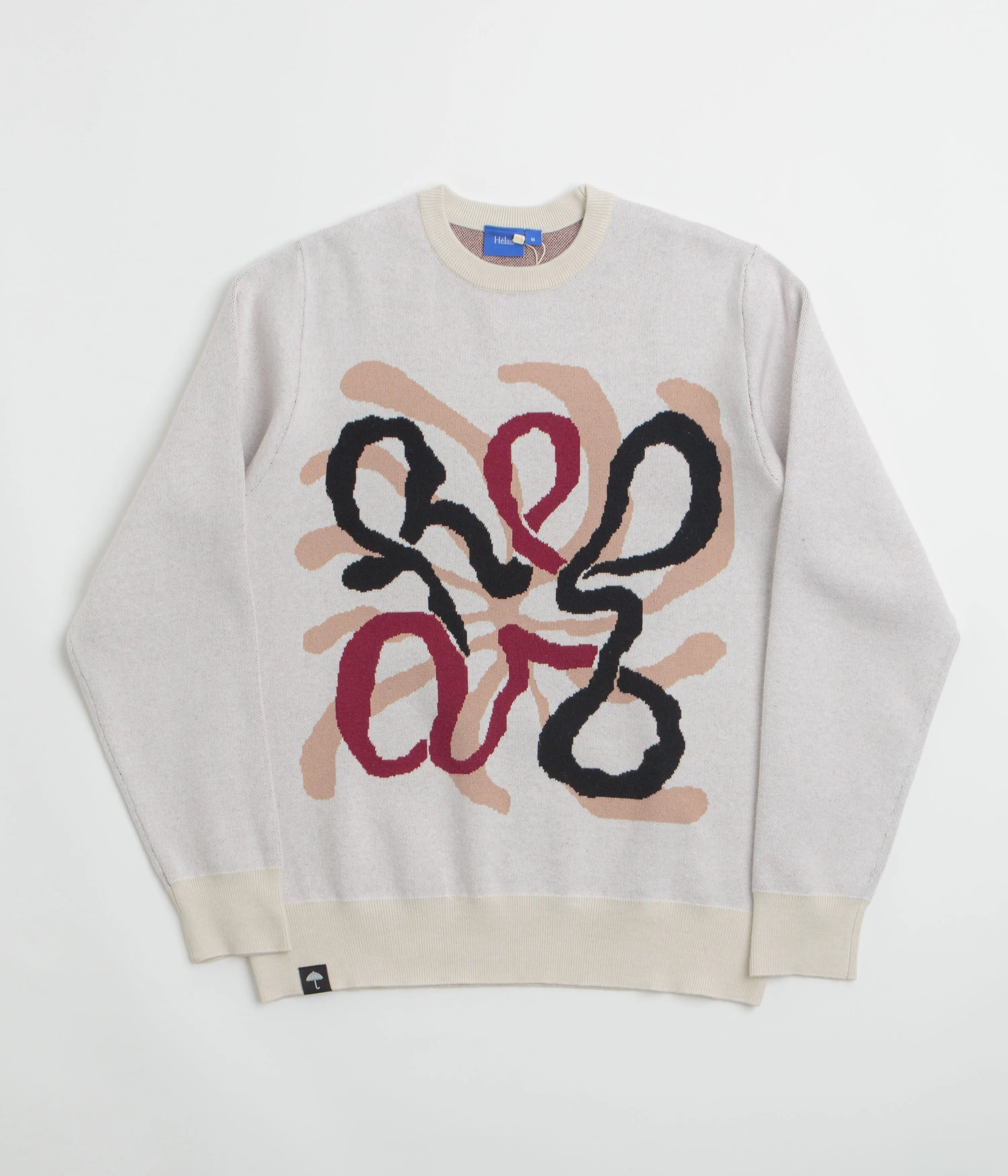 Backpacking Essential Athleisure Wear Helas Spirit Knit Crewneck Sweatshirt - Off White