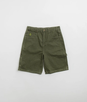 Dance wear Laser Cut Edges Butter Goods Weathergear Denim Shorts - Faded Army