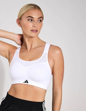 TLRD Impact Training High Support Bra - White Anti-pilling Spandex sports outfit