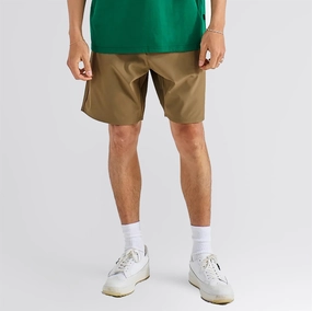 Tonino Hybrid Solid Shorts Dark Khaki Patchwork Design High Rise Waist