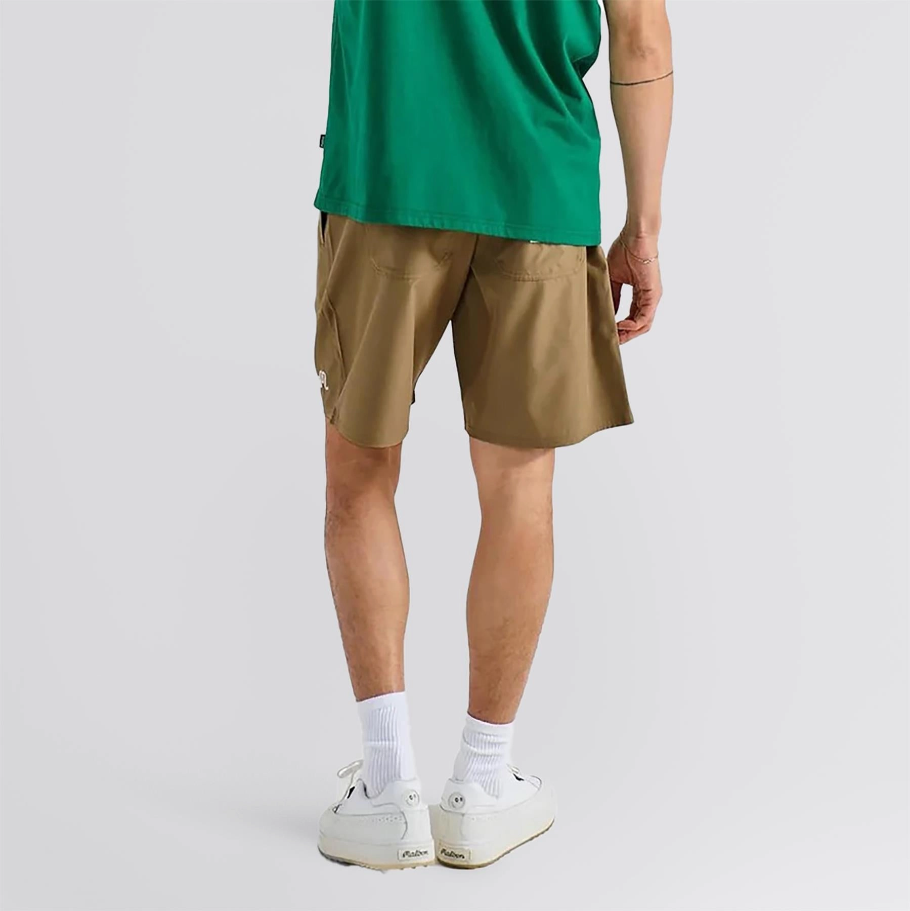 Tonino Hybrid Solid Shorts Dark Khaki Fade Resistant Material Hidden Storage Compartment