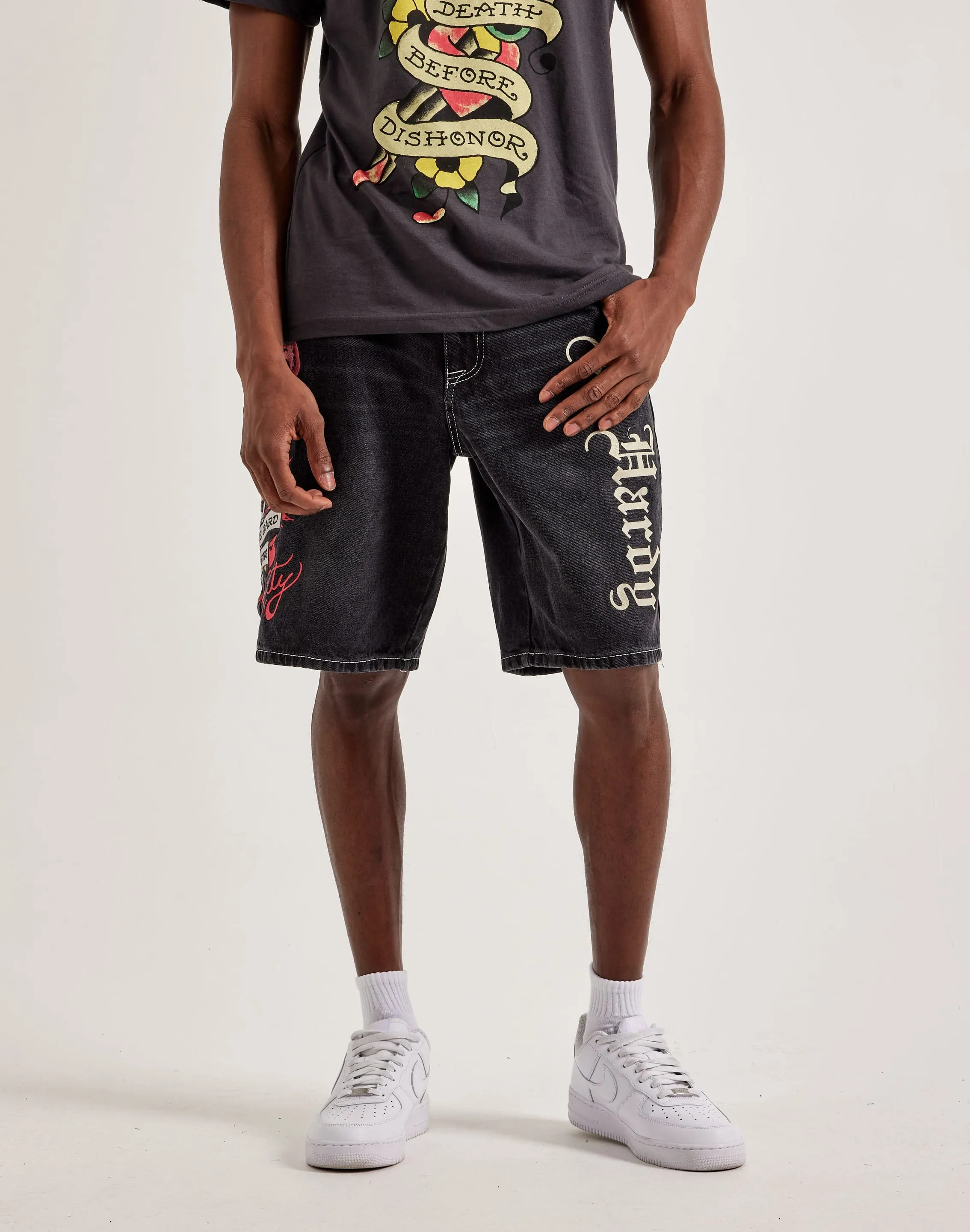 EcoFriendly Textiles Ed Hardy Live Fast Denim Shorts