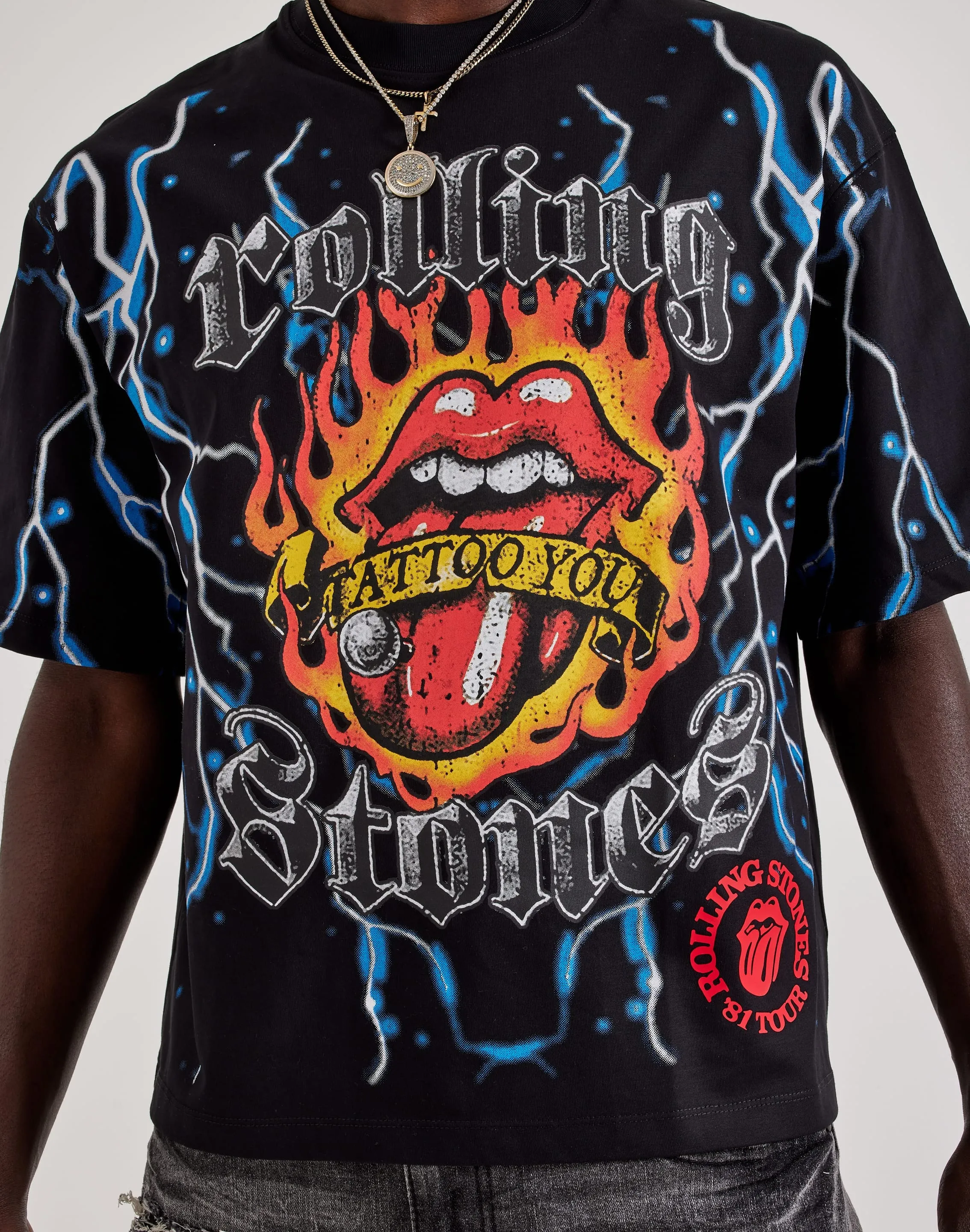 Central Mills Rolling Stones Tattoo You Cropped Tee Brave Mode