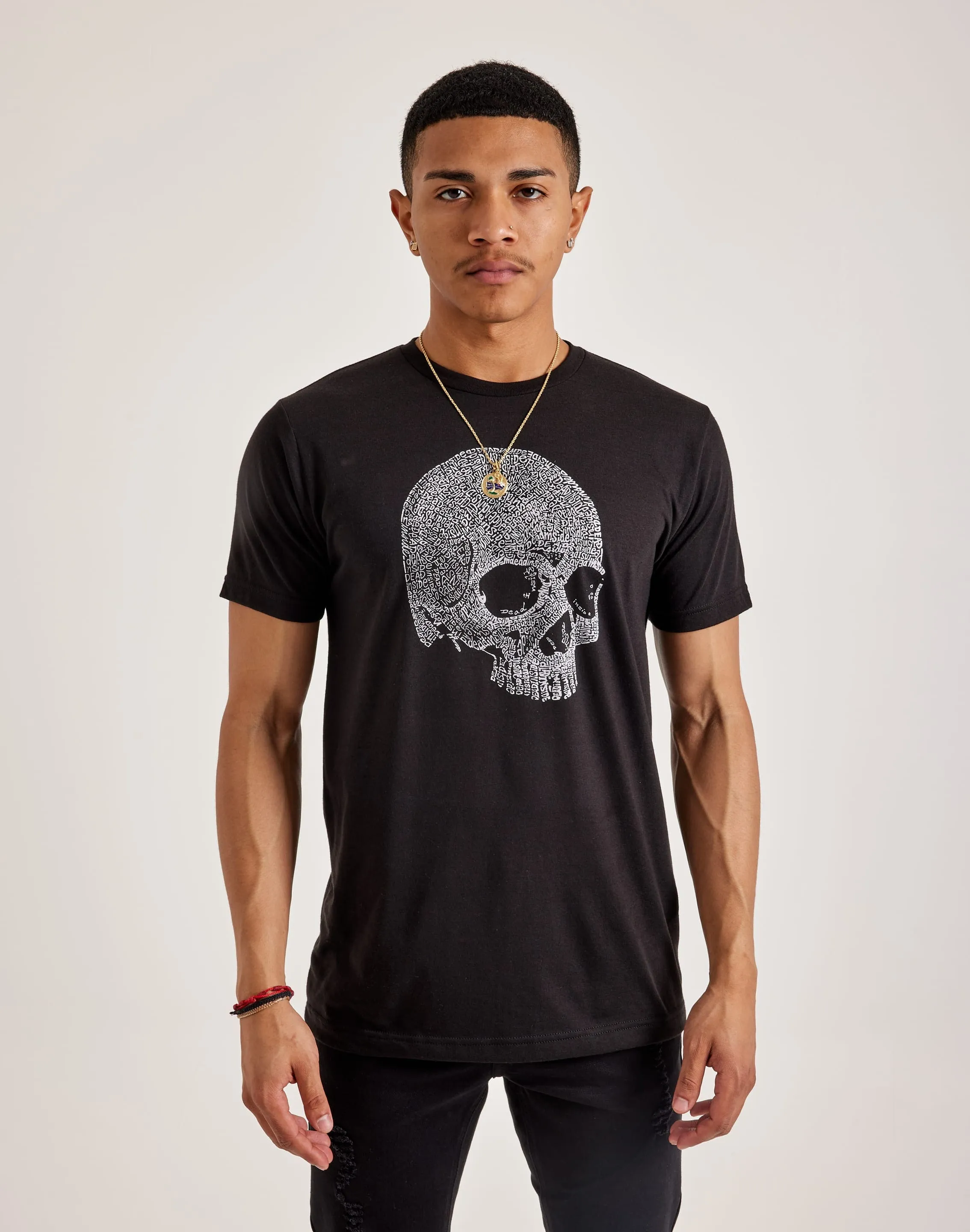 ButterSoftKnit LA Pop Art Word Art Dead Inside Skull Tee