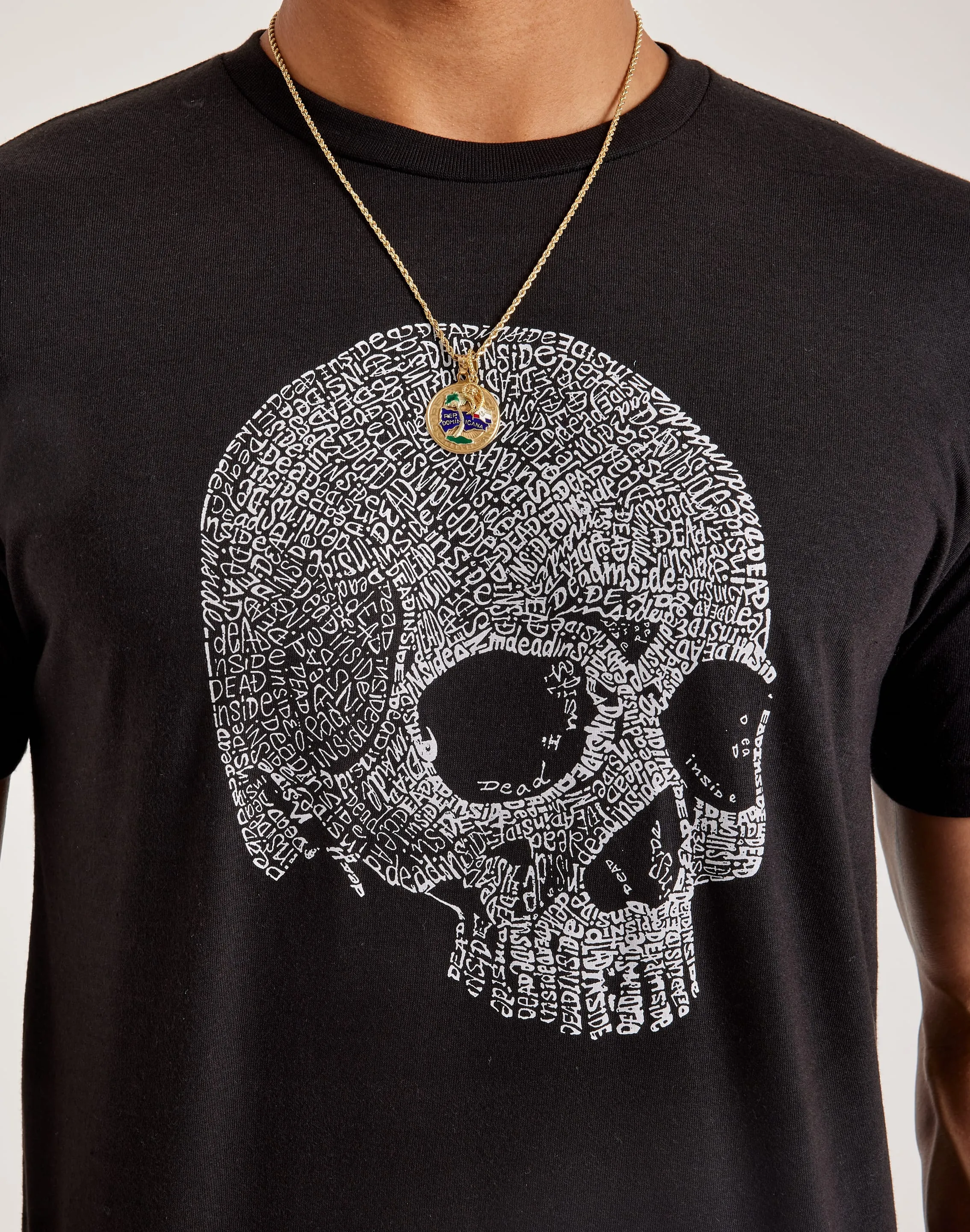 LA Pop Art Word Art Dead Inside Skull Tee SeamlessTransition AbrasionResistant Material