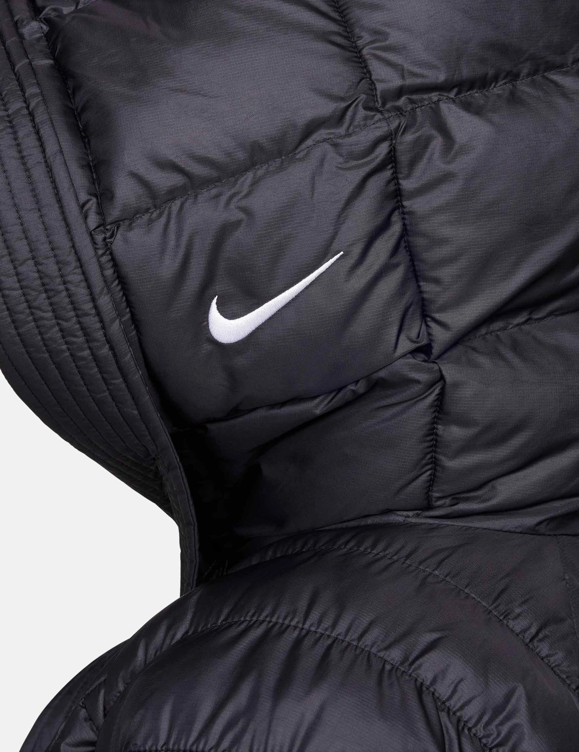 Sportswear Swoosh Puffer Oversized Hooded Jacket - Black/White Flexible Knit
