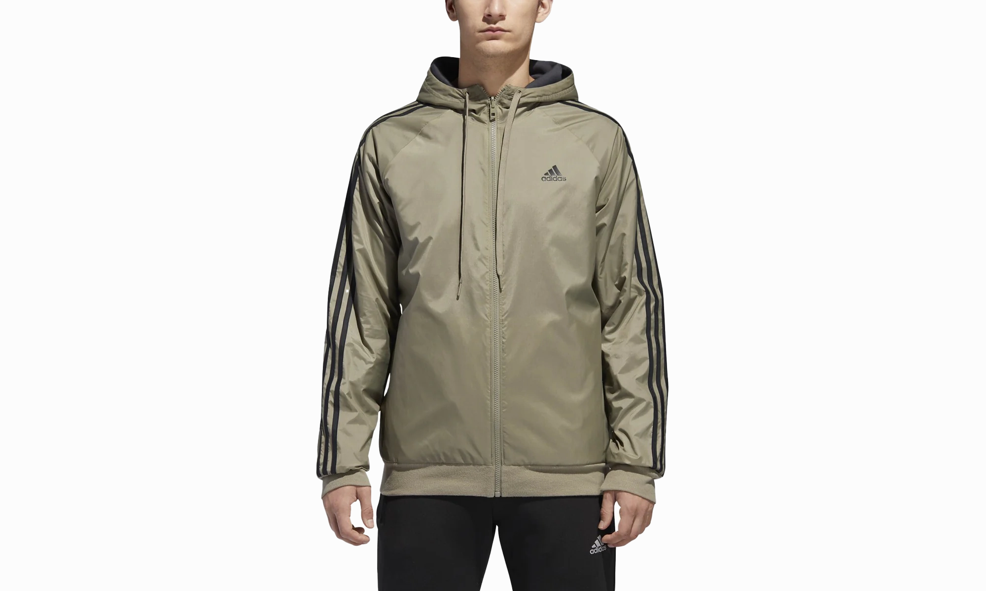 Windproof Outer Layer Glitter Glow Reversible Hooded Jacket "Medium Beige"