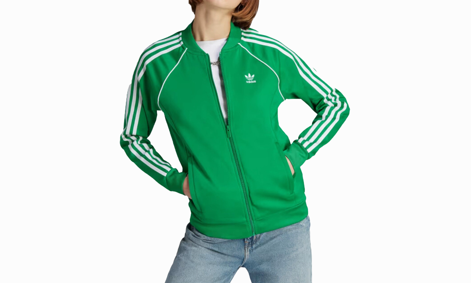 Sst Classic Track Top Womens Style : Ik4030 "GREEN" MatteFinishTexture