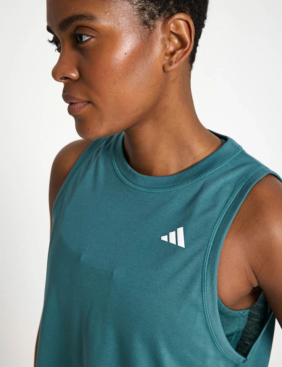 Train Essentials Boxy Workout Tank Top - Preloved Teal close range combat
