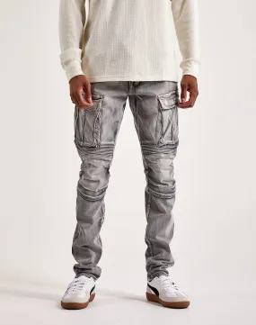 Travel Light Smoke Rise Denim Moto Cargo Pants