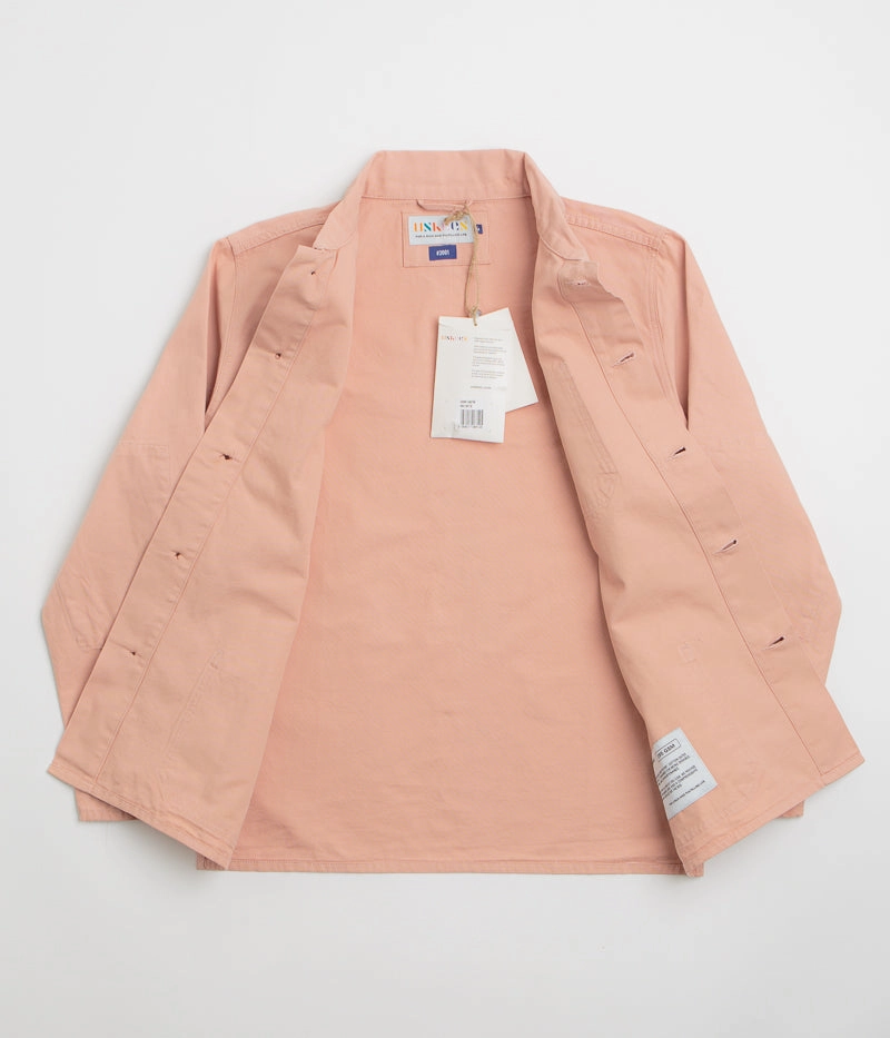 Uskees 3001 Buttoned Overshirt - Dusty Pink dry-cleanable