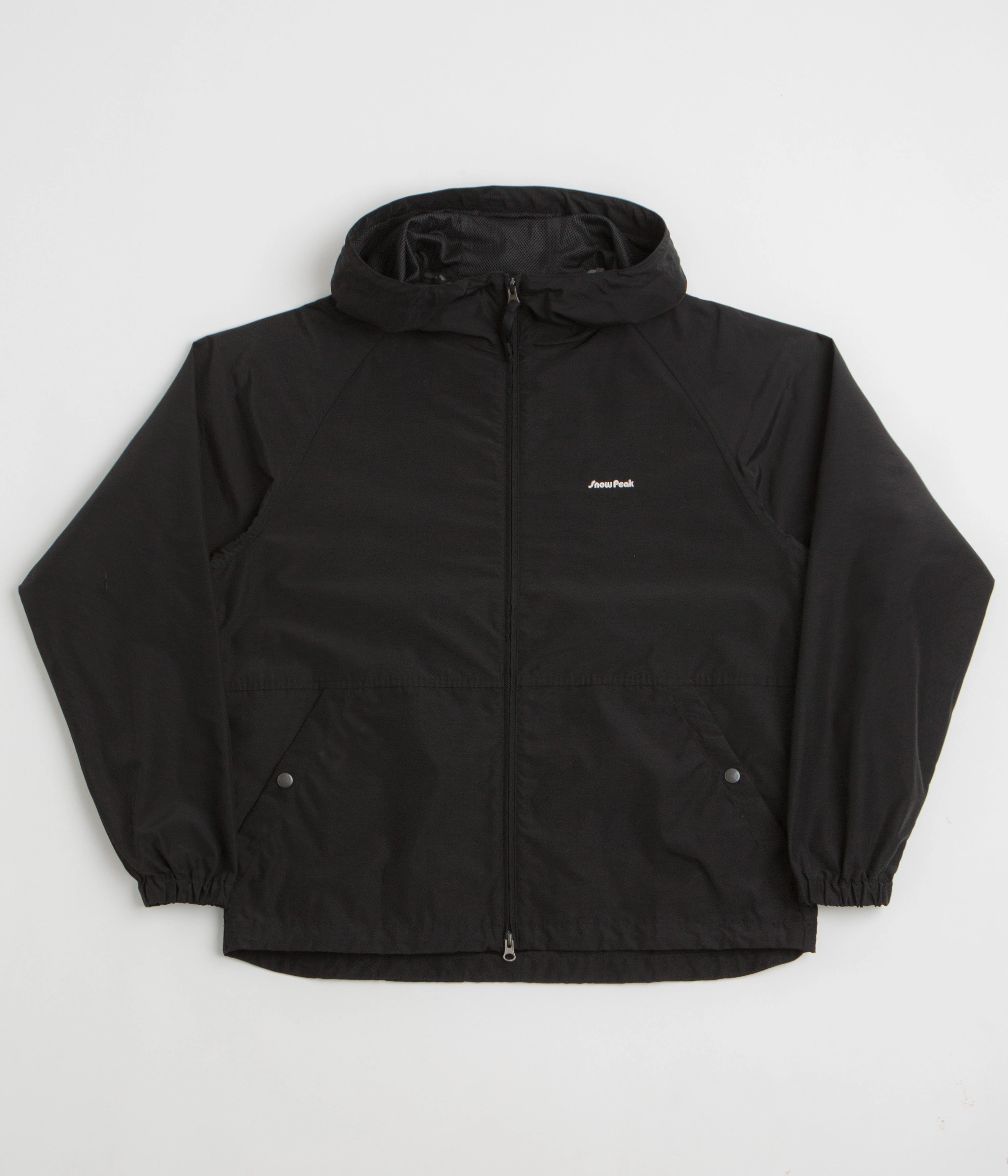 Snow Peak Light Mountain Cloth Zip Up Parka - Black hypoallergenic material Wind Safe