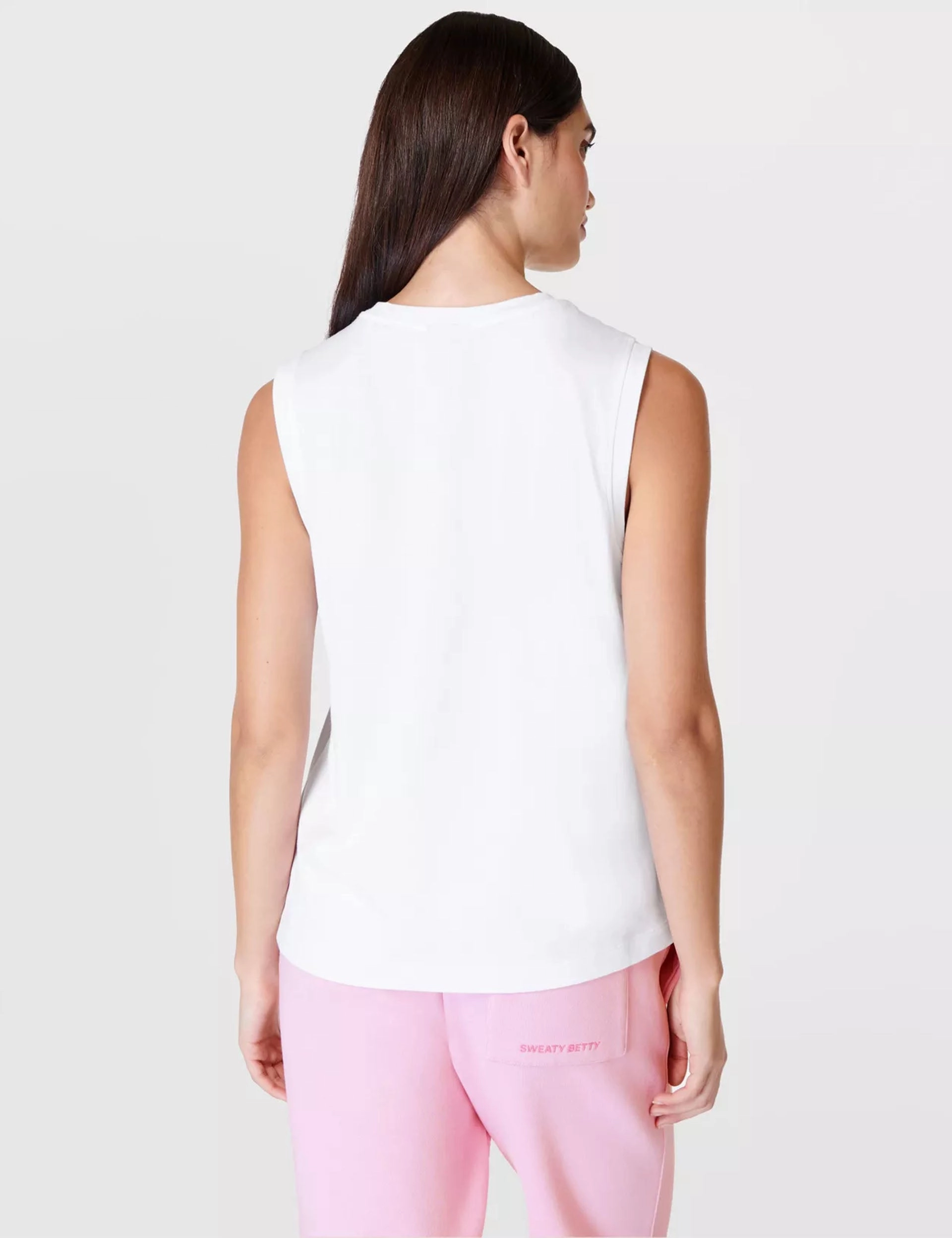 Essential Sleeveless Vest - White metal material