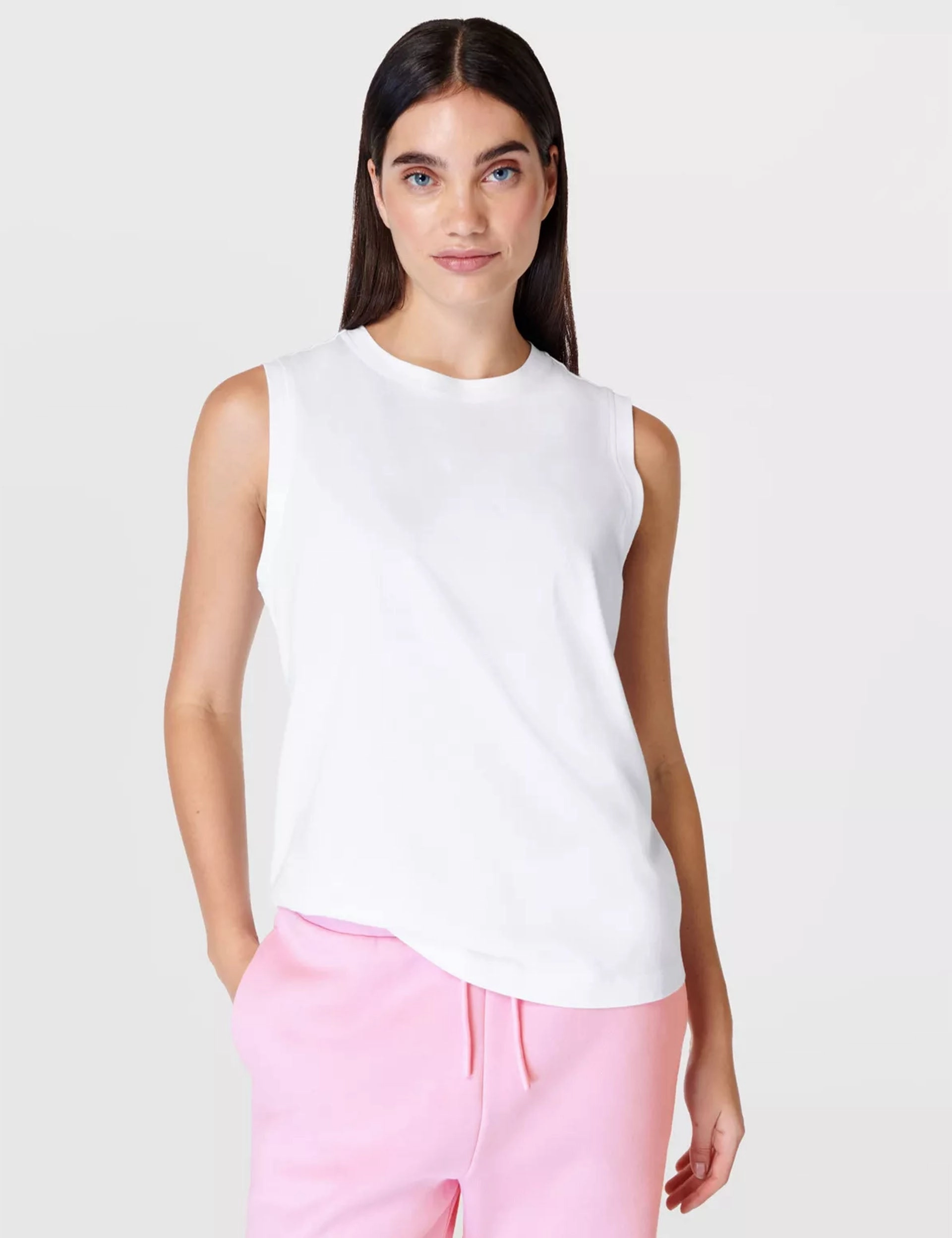 Support - providing Essential Sleeveless Vest - White