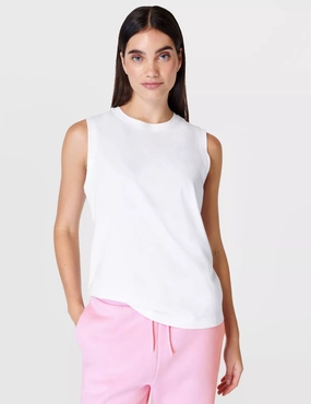 Support - providing Essential Sleeveless Vest - White
