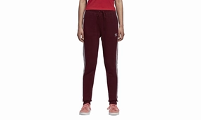 Trefoil Cuffed Track Pants "Maroon / White" Reinforced Hem