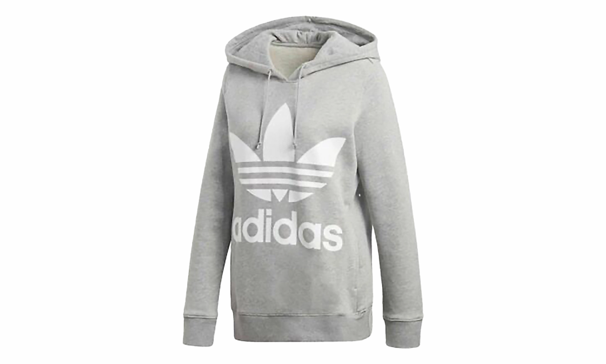 Trefoil Pull Over Hoodie "Grey Heather / White"