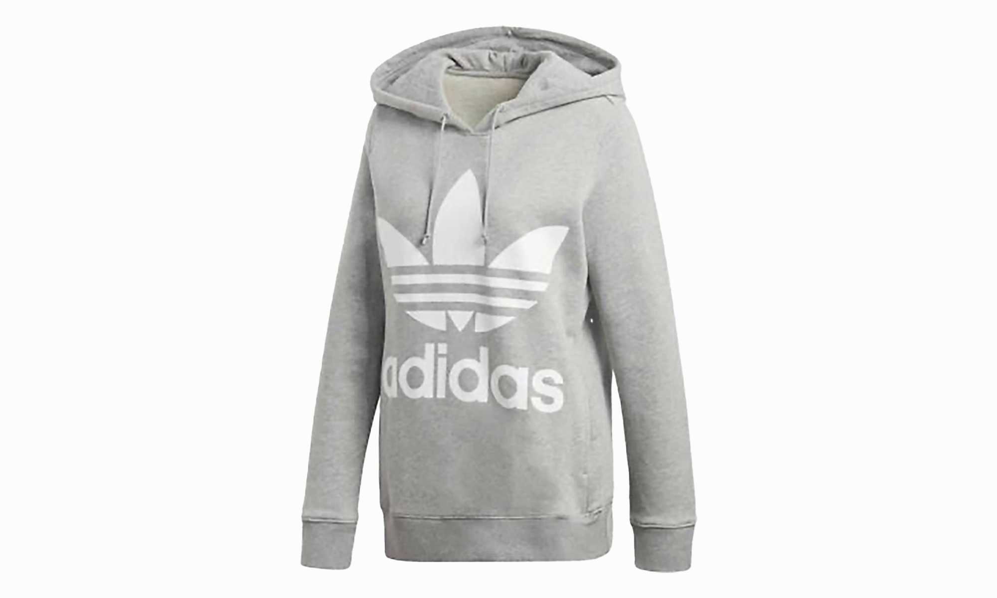 Trefoil Pull Over Hoodie "Grey Heather / White"