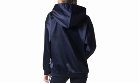 Trefoil Satin Pullover Hoodie "Legend Ink / White"