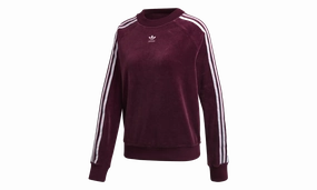 AntiClingFabric Trefoil Velour Sweat Shirt "Maroon / White"