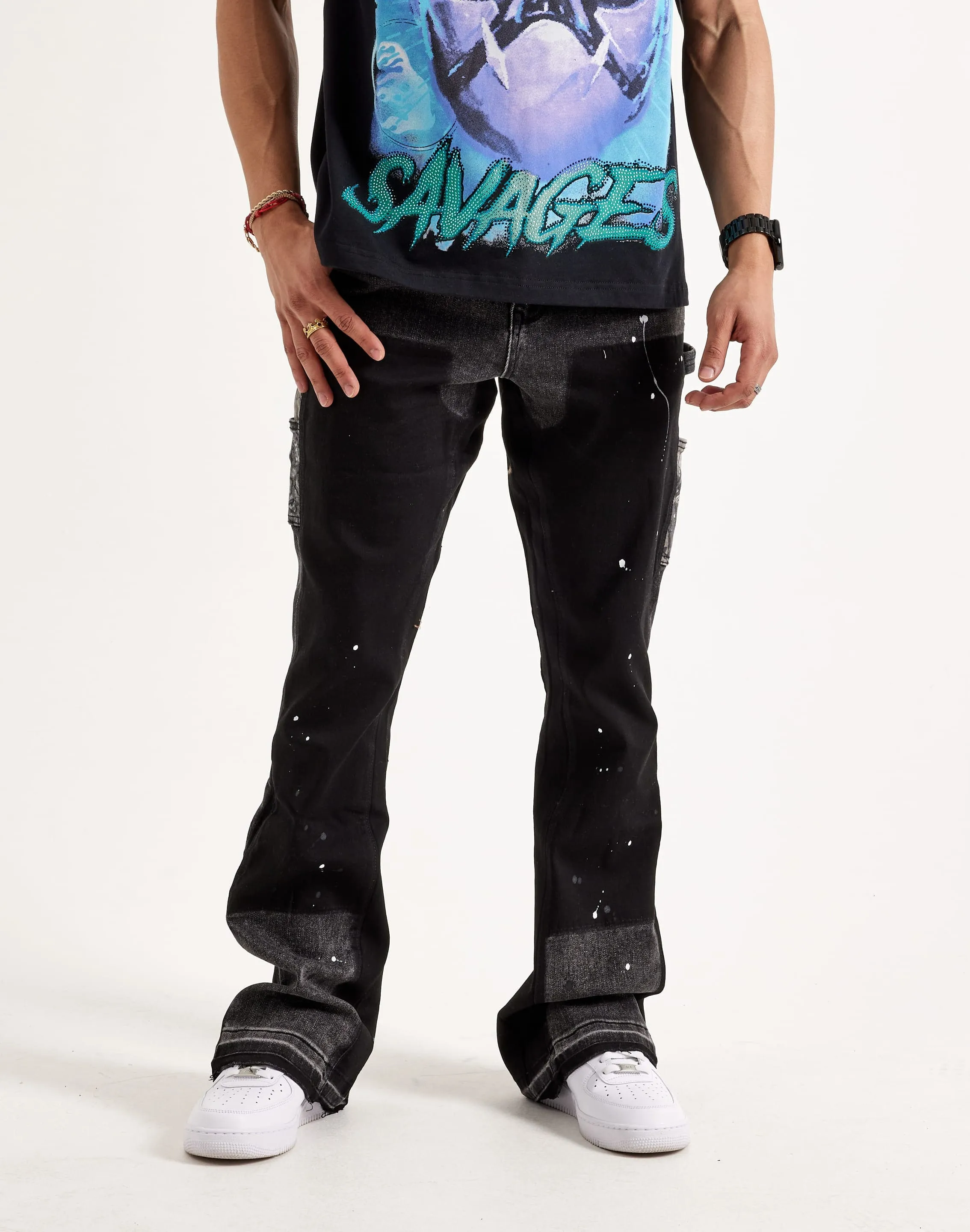 EPTM Camo Pocket Flared Pants BreathableMesh Adjustable Waistband
