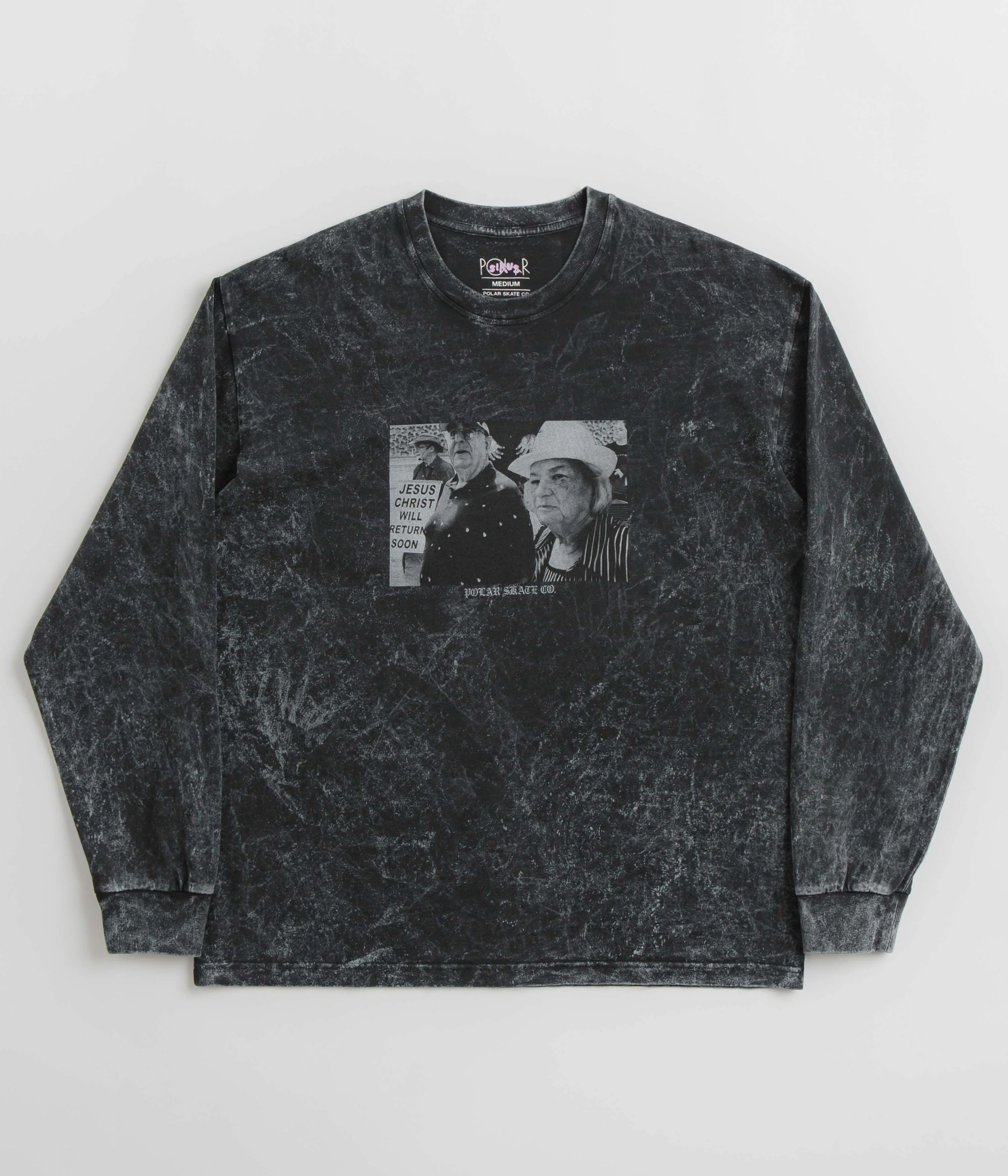 Polar Pride Long Sleeve T-Shirt - Black Geometric Pattern