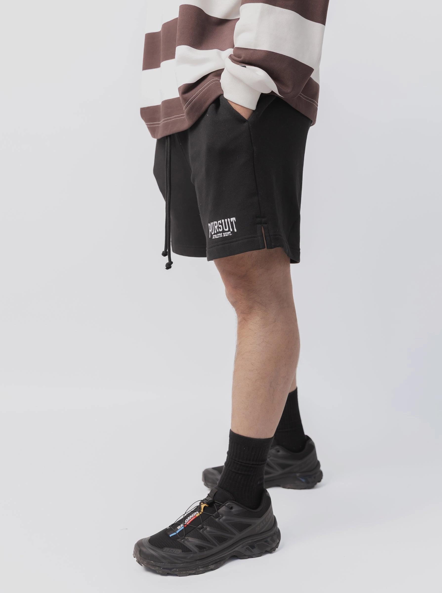 Happiness Short in Court Black Athletic Silhouette Abrasion Proof Fabric