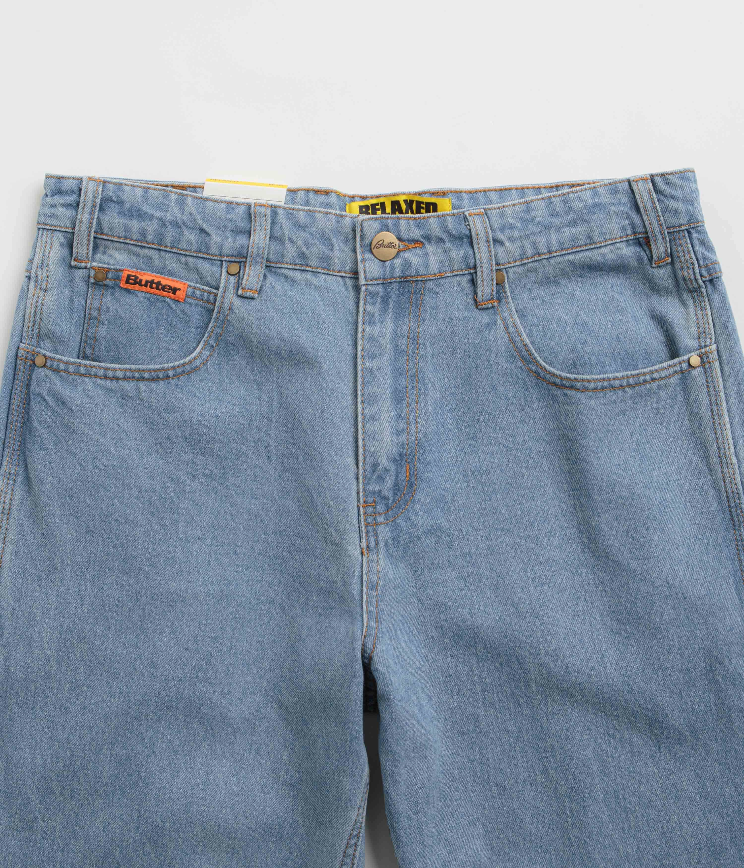 Butter Goods Relaxed Jeans - Washed Indigo / Indigo Compact Packability